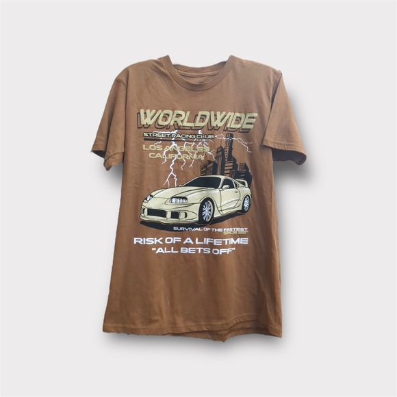 Eighty Eight Brand Light Brown “Street Racing Club" T-Shirt | Size XL - Picture 1 of 7